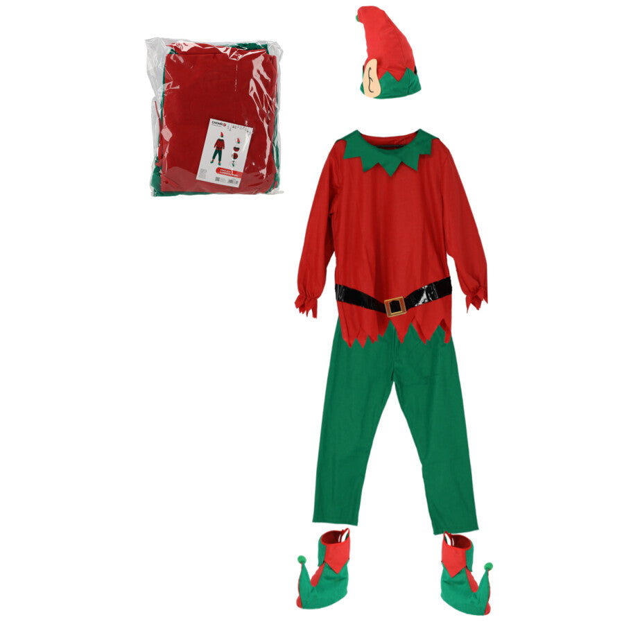 Costum de Elf din 5 Piese, Pălărie, Bluză, Pantaloni, Curea și Pantofi - MAXY
