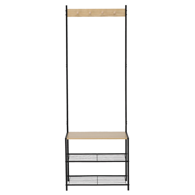 Cuier cu 3 Rafturi pentru Pantofi, Suport pentru Haine și Accesorii, 60x40x175cm - MAXY