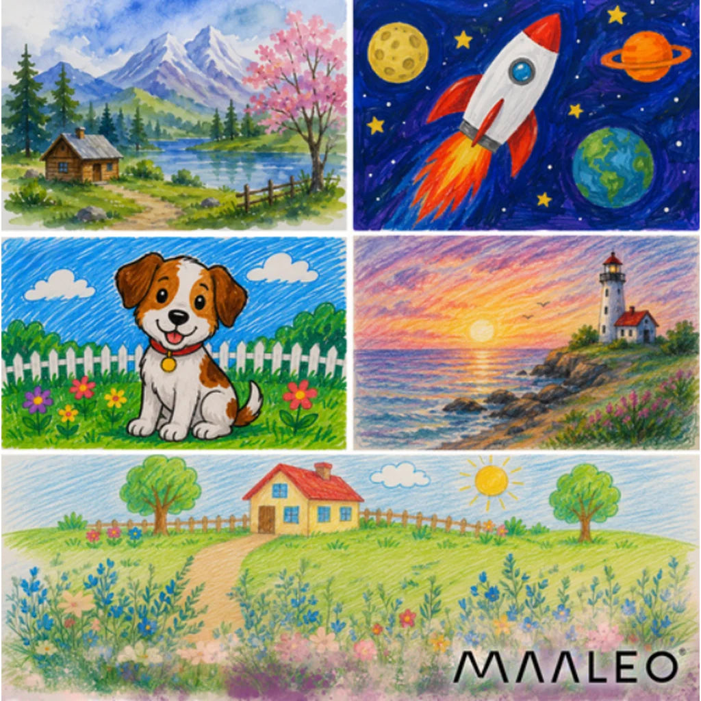Set De Pictură Și Desen Maaleo, Valiză Astronaut, 145 Piese, Creioane, Markere, Pasteluri Și Vopsele