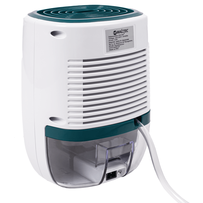 Dezumidificator electric, anti-mucegai, funcție uscare haine, absorbant umiditate, silentios, rezervor 0,8L, capacitate 300ml/24H, 22W, alb-albastru - MAXY