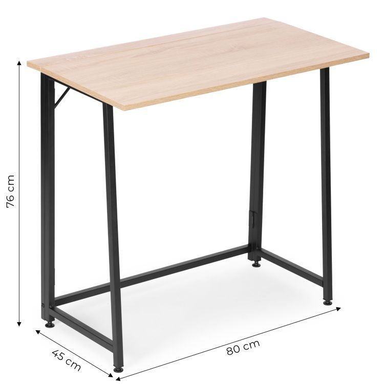 Birou Pliabil pentru Calculator 80 x 45 x 76 cm, Finisaj Culoarea Lemnului - MAXY