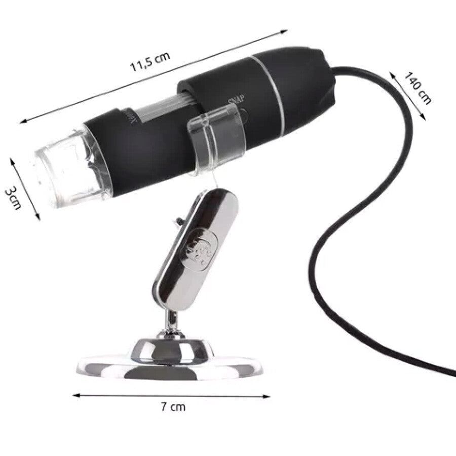 Microscop Digital USB 1600X Cu Camera, 8 LED-uri Reglabile - MAXY