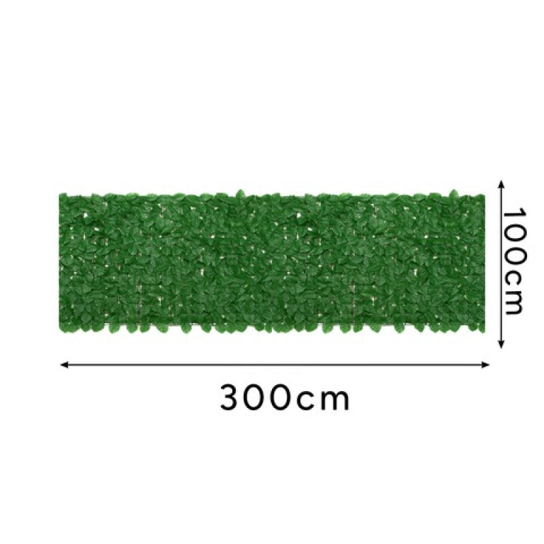 Panou Cu Frunze Artificiale Decorativ, Dimensiune 100×300 cm, Culoare Verde - MAXY