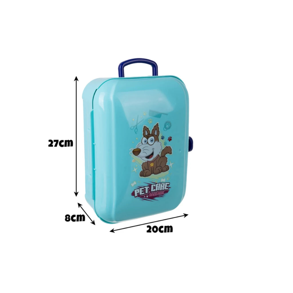 Trusă Toaletaj Canin pentru Copii, Cățeluș din Pluș, Accesorii de Îngrijire, Rucsac 24x18x8 cm