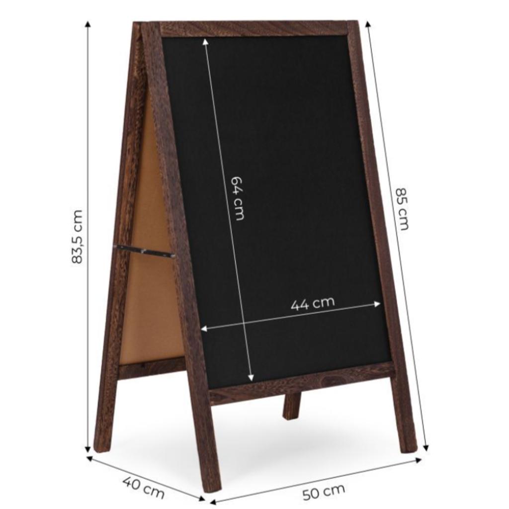 Panou Stradal Publicitar Cu Tabla De Scris din lemn, dimensiune 83x50cm - MAXY