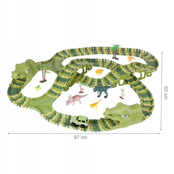 Pista De Curse Cu Dinozauri XXXL, 240 Piese - MAXY