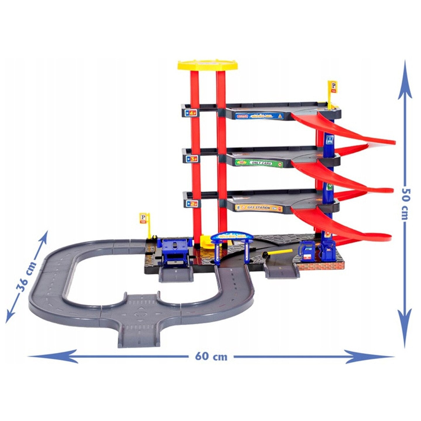 Set De Joaca Complex Cu Parcare Auto Pe 4 Nivele, 60 x 36 x 50 cm - MAXY