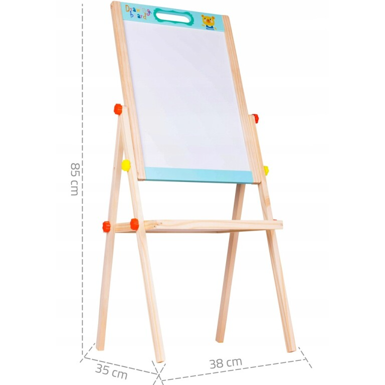 Tablă Educativă din Lemn pentru Copii, Magnetică, 38 x 35 x 85 cm - MAXY