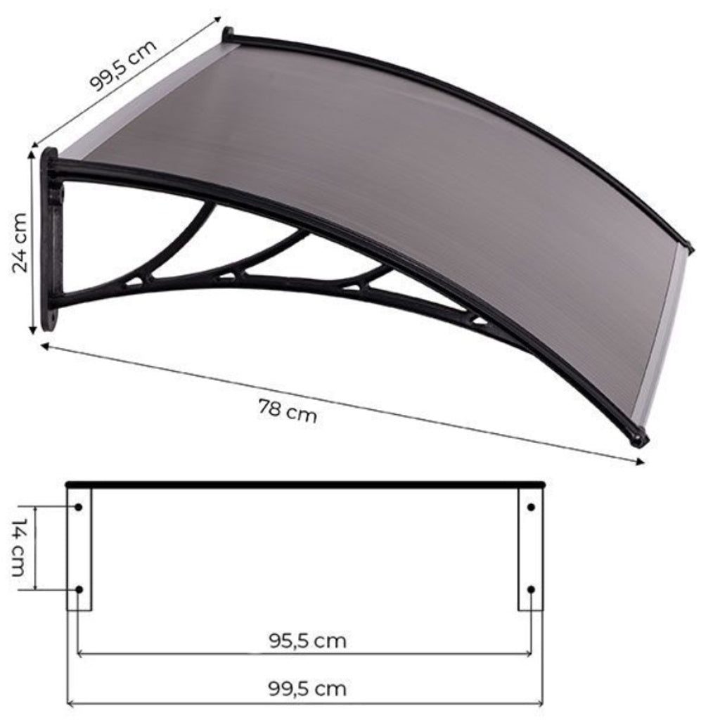 Copertină pentru ușă 100x80 cm maro - MAXY