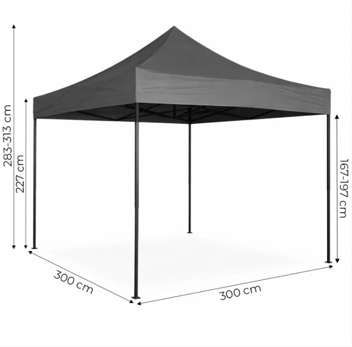 Pavilion de Grădină Pliabil 3x3 m Gri MultiGarden - MAXY