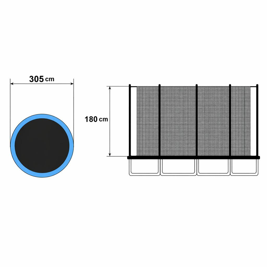 Plasa de Siguranta pentru Trambulina 305 cm (10 FT), 8 Stalpi, Plasa Interioara - MAXY