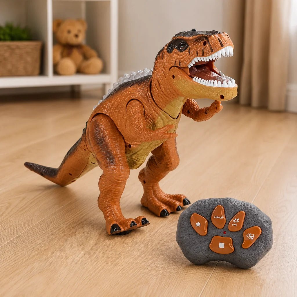 Dinozaur Cu Telecomanda Interactiv, Lumini LED, Sunete 44 x 16 x 23 cm - MAXY