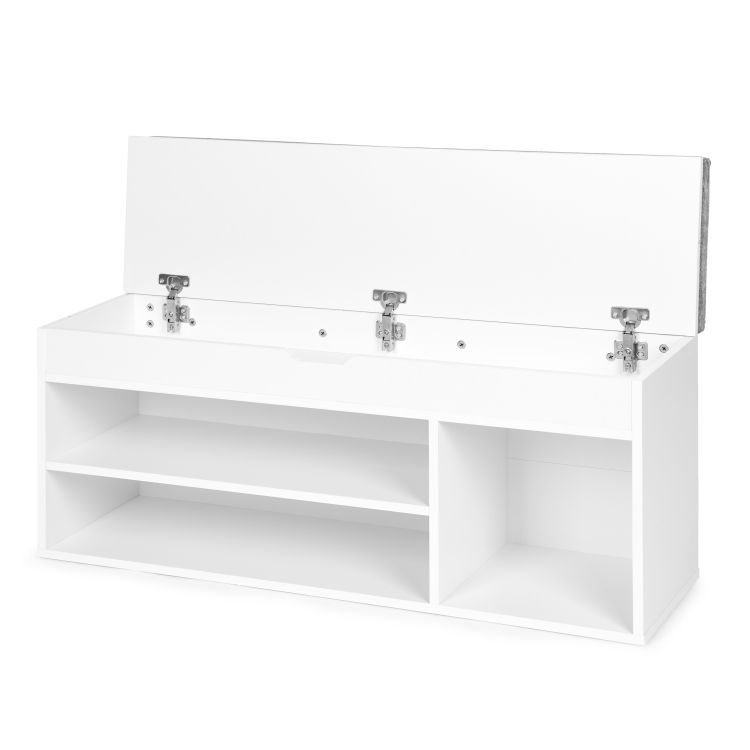 Dulap pentru Pantofi cu Pernă Gri și Spațiu de Depozitare,104x30,5x49 cm