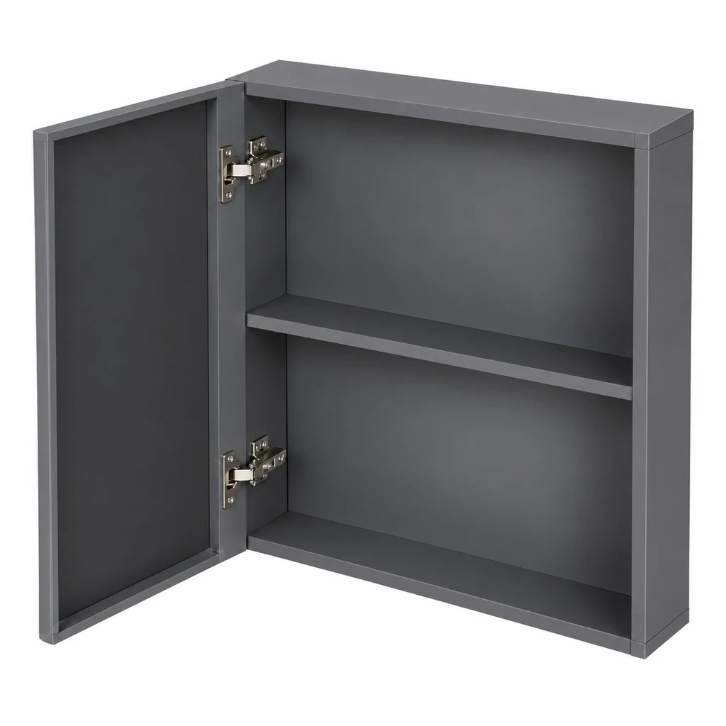 Mobilier de Baie cu Chiuvetă și Oglindă, Culoare Gri