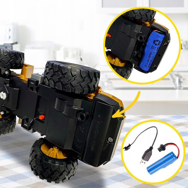 Excavator De Jucarie Cu Telecomanda, Lumini LED, Reincarcabil - MAXY