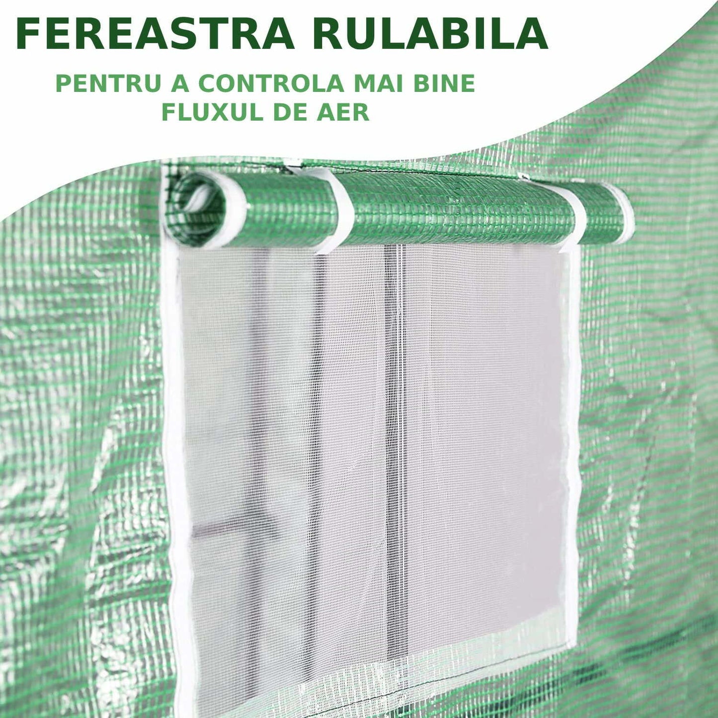 Sera gradina, pentru legume, 5 ferestre 2 x 2 x 2 m verde