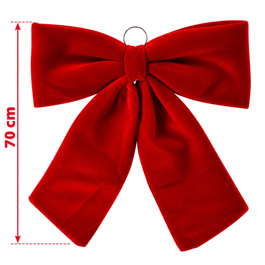 Fundă Decorativă pentru Brad de Crăciun din Catifea, Roșie, 70 cm - MAXY