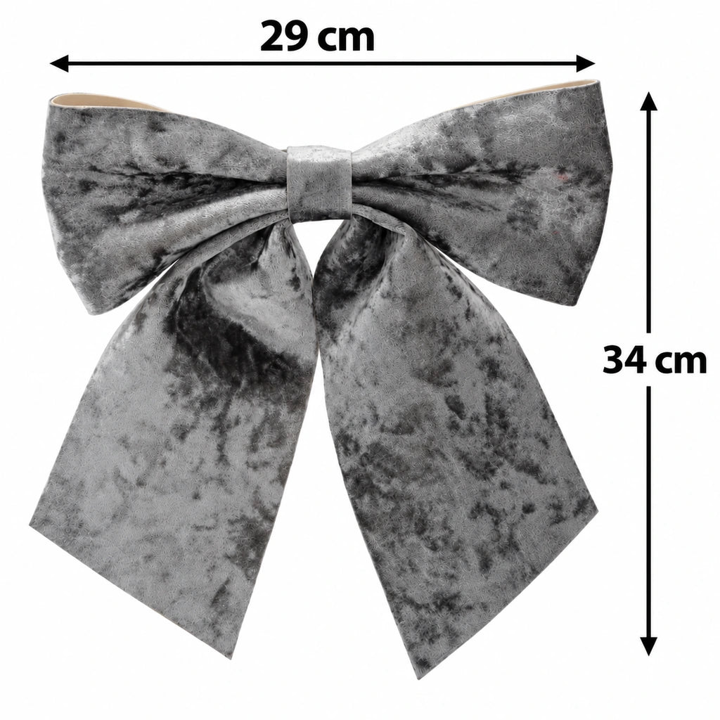 Fundiță de Crăciun din Catifea Gri-Argintiu, Dimensiune 29x34 cm - MAXY