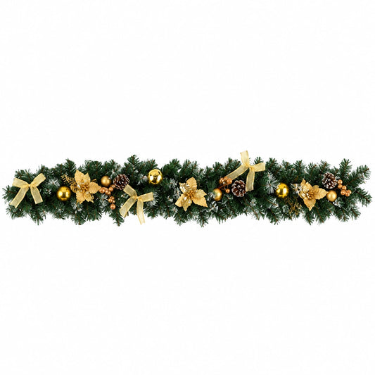 Ghirlandă Artificială de Crăciun cu Decorațiuni Aurii și Conuri, Lungime 180 cm - MAXY