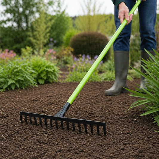Greblă de grădină 12 dinți cu coadă din fibră de sticlă 120 cm - MAXY