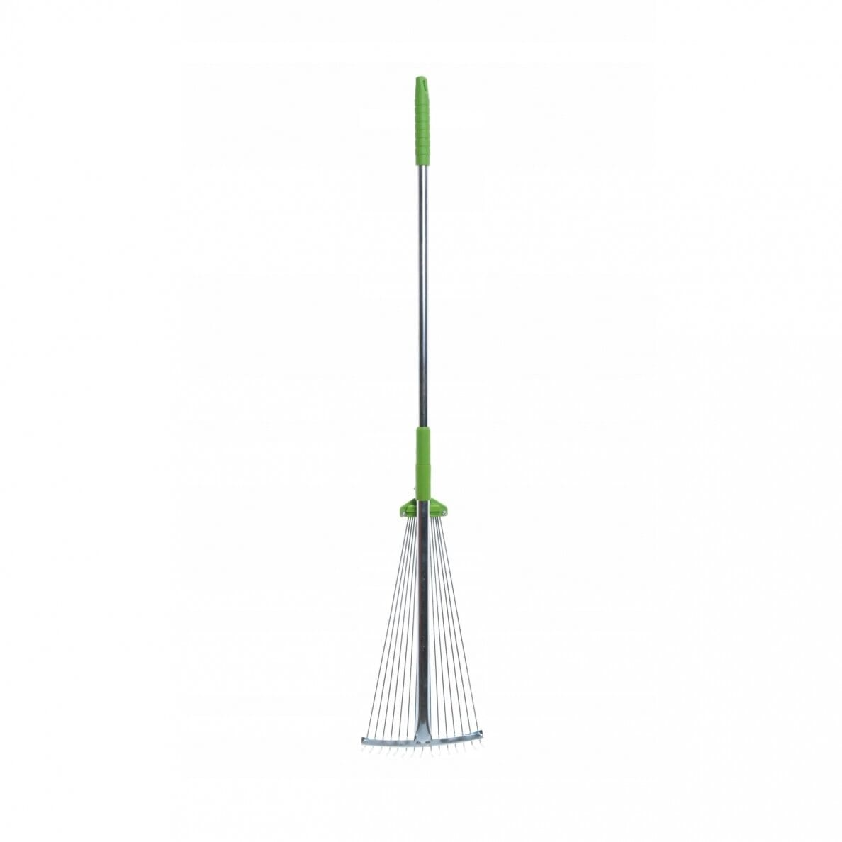 Greblă Reglabilă pentru Frunze 15 Dinți – Lățime Ajustabilă 20-59 cm, Mâner Telescopic 120-160 cm - MAXY