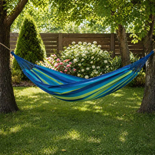 Hamac Malaga pentru doua persoan,200 x 160 cm, Albastru si Verde - MAXY