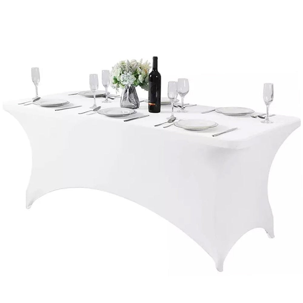 Husă Masă Dreptunghiulară, Culoare Alb, Dimensine 152x75 cm - MAXY