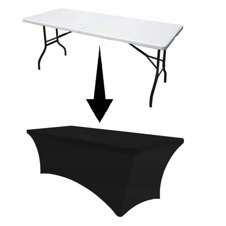 Husă Masă Dreptunghiulară 240 cm – Elastică, Negru - MAXY