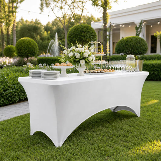 Husă Masă Dreptunghiulară, Culoare Alb, Dimensine 152x75 cm - MAXY