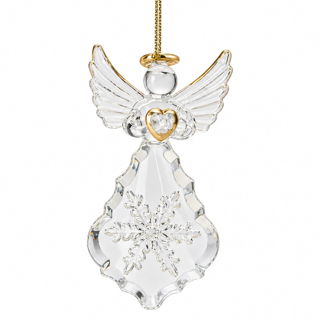 Ornament de Crăciun din Sticlă, Model Înger, Lungime 10 cm - MAXY