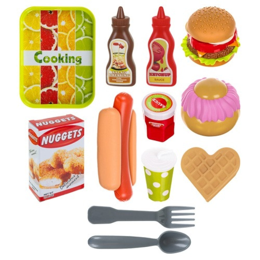 Set Jucării Fast Food pentru Copii, 26 Piese