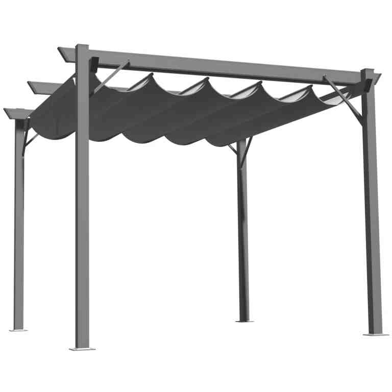 Pergolă din Aluminiu pentru Grădină 295x295 cm cu Copertină Gri - MAXY