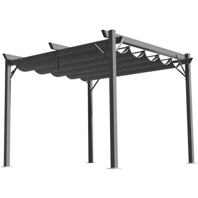 Pergolă din Aluminiu pentru Grădină 295x295 cm cu Copertină Gri - MAXY