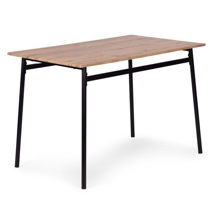 Set Masă și 4 Scaune pentru Bucătărie,Sufragerie OSLO, 110x70x75.5cm, Maro Deschis
