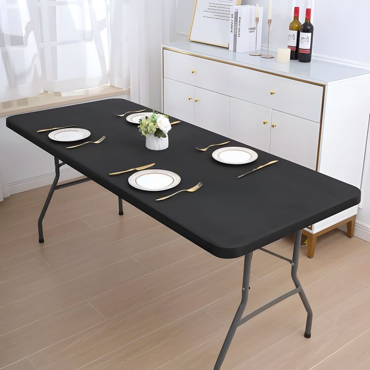 Masă Pliabilă de Grădină 180x70x74 cm – Cadru Oțel, Culoare Negru - MAXY
