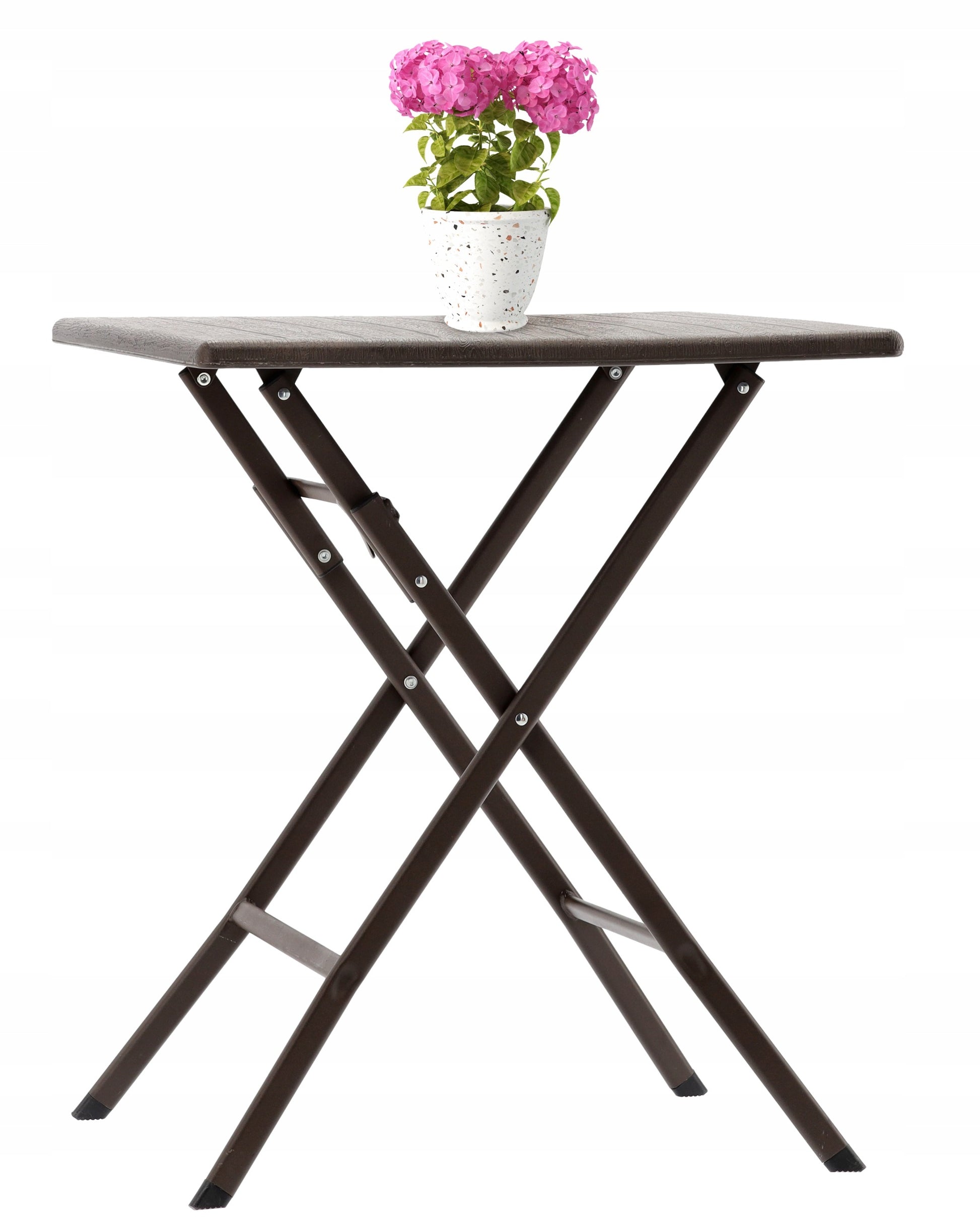 Masă Pliabilă pentru Grădină, Terasă și Camping 61,5x61,5x73 cm, Maro - MAXY