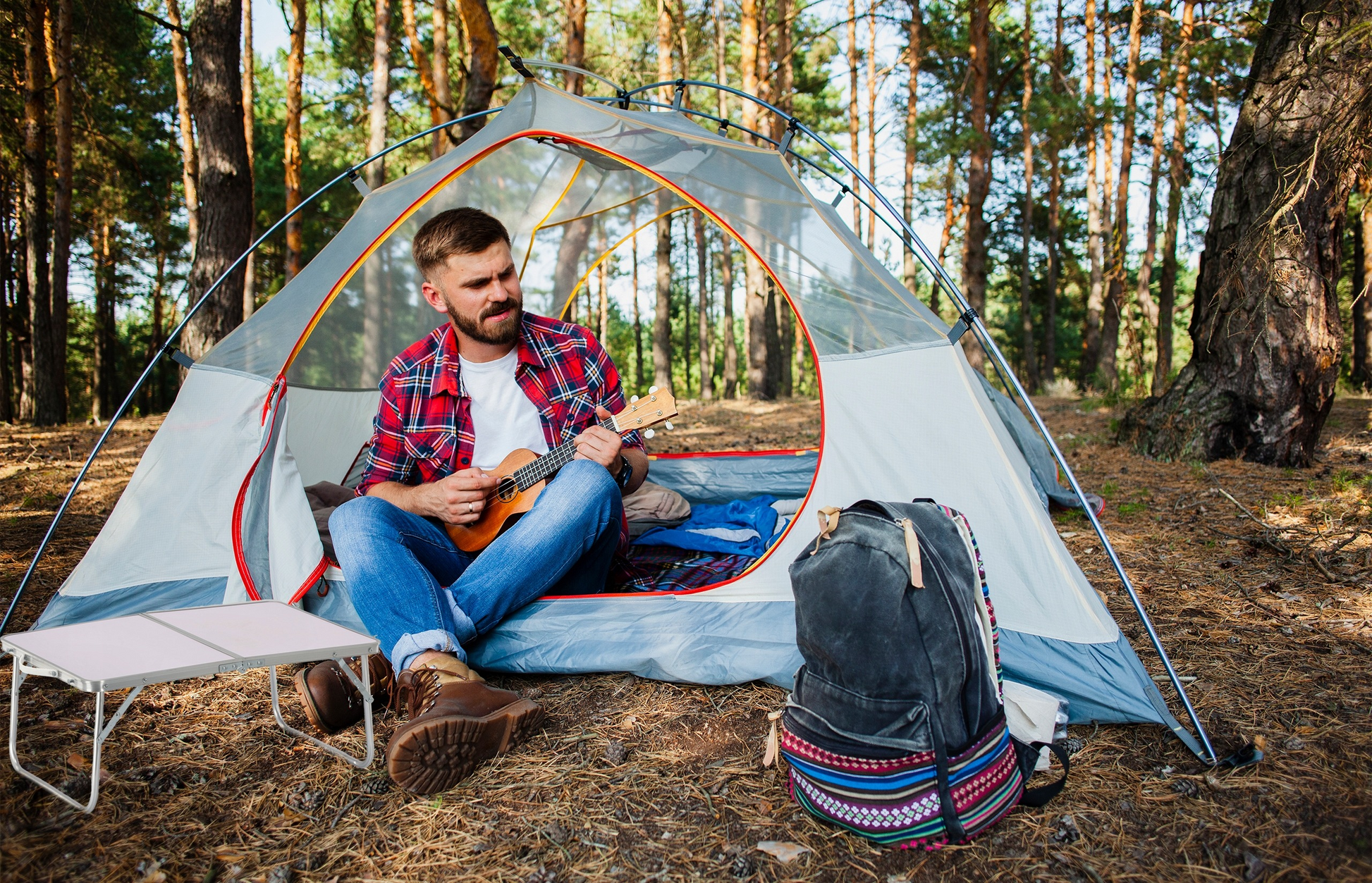 Masa pliabilă pentru grădină, plajă sau picnic – albă - MAXY