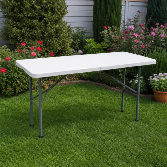 Masă de Grădină Pliabilă Tip Valiză 122x60x74 cm Albă - MAXY