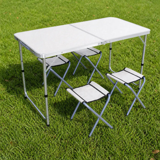 Masă picnic pliabilă tip valiză cu 4 scaune – 120x60 cm - MAXY