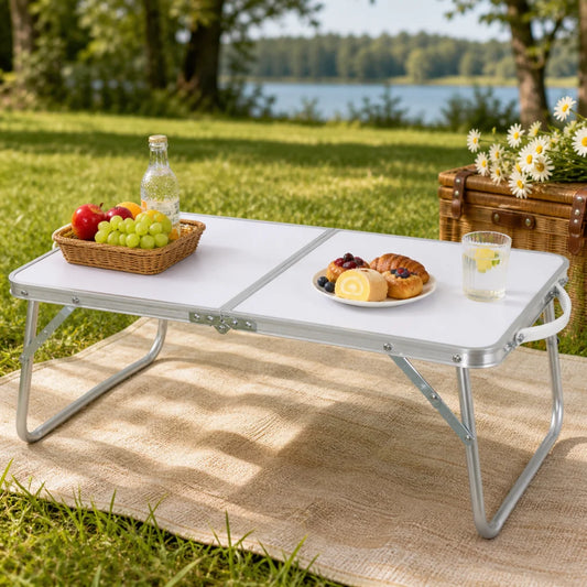Masa pliabilă pentru grădină, plajă sau picnic – albă - MAXY
