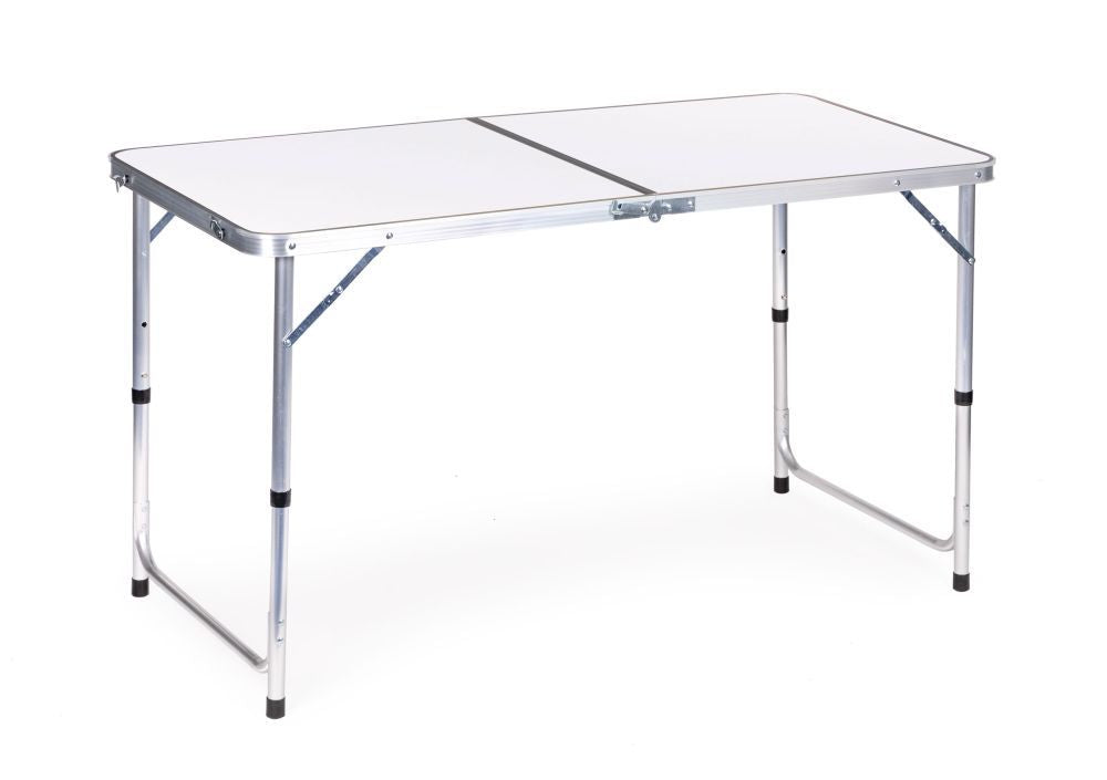 Set Masă Camping Pliabilă cu 4 Scaune, Alb - MAXY