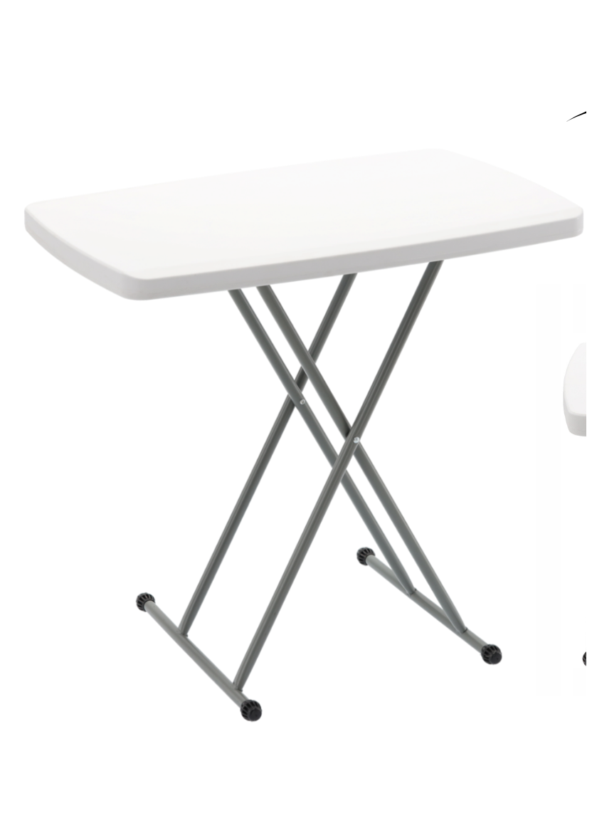 Masa Pliabila Reglabila pentru Camping, Picnic si Catering 76,5 x 49,5 x 36-71,5 cm Alba - MAXY
