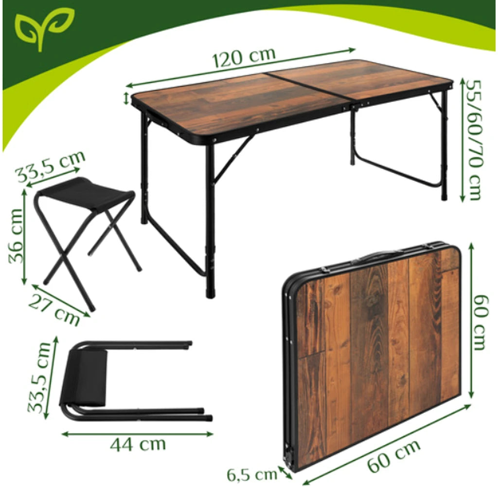 Masa Pliabila Cu 4 Scaune Pentru Camping Tip Valiza