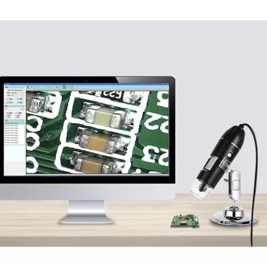 Microscop Digital USB 1600X Cu Camera, 8 LED-uri Reglabile - MAXY
