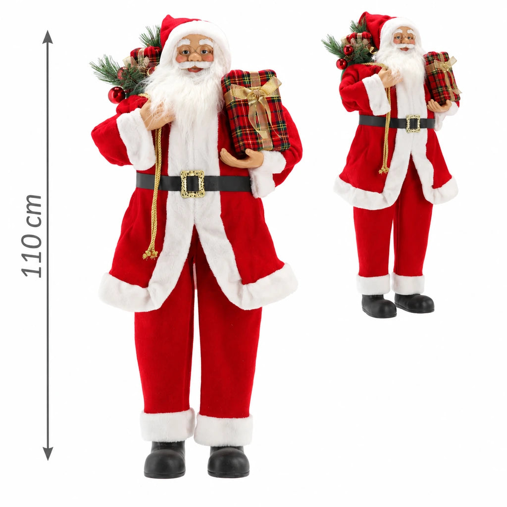 Moș Crăciun Decorativ cu Cadouri, Înălțime 110 cm - MAXY