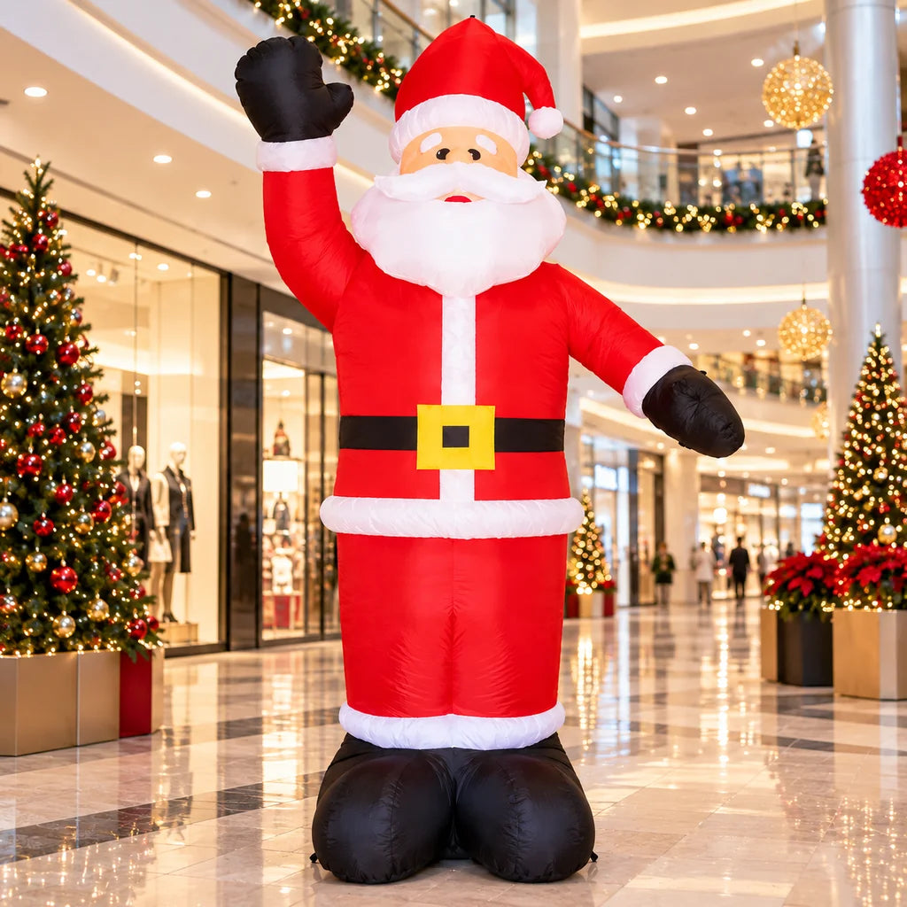Moș Crăciun Gonflabil cu LED-uri, Decorațiune XXL, Înălțime 360 cm - MAXY