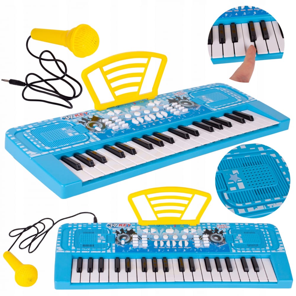Orga Electronica Pentru Copii Cu 37 Clape, 8 Tonuri, Albastru - MAXY