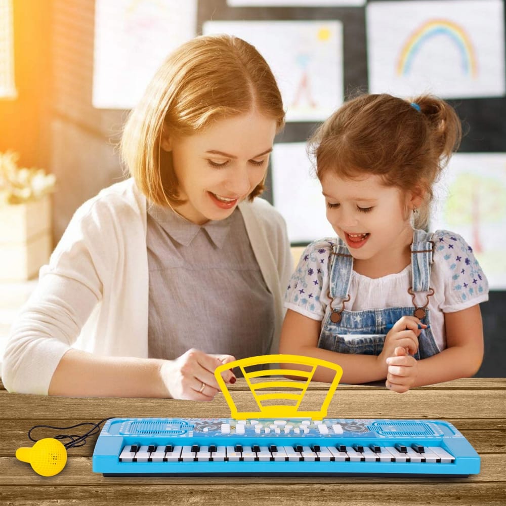 Orga Electronica Pentru Copii Cu 37 Clape, 8 Tonuri, Albastru - MAXY