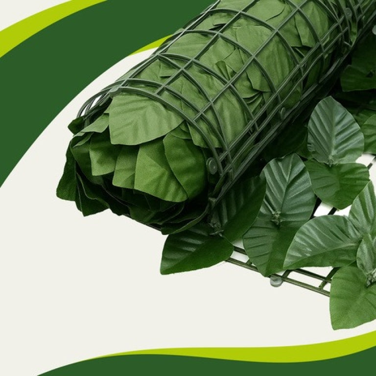 Panou Cu Frunze Artificiale Decorativ, Dimensiune 100×300 cm, Culoare Verde - MAXY