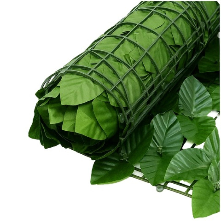 Panou Cu Frunze Artificiale Decorativ, Dimensiune 100×300 cm, Culoare Verde - MAXY